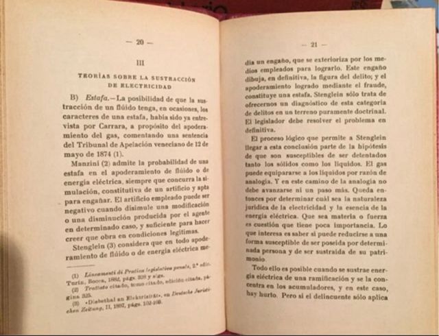 1926, LA PROTECCIÓN PENAL DE LA ELECTRICIDAD.