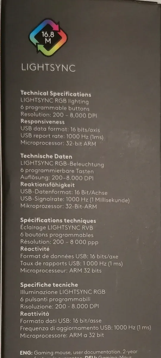 Ratón Logitech G203 LIGHTSYNC