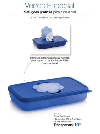 Porta Toalhetes Tupperware Azul