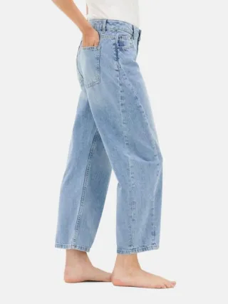 BARREL LEG JEANS MID RISE
