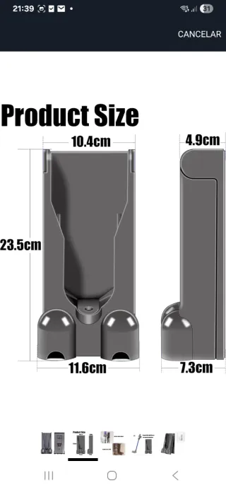 Soporte y cargador Aspiradora Dyson original