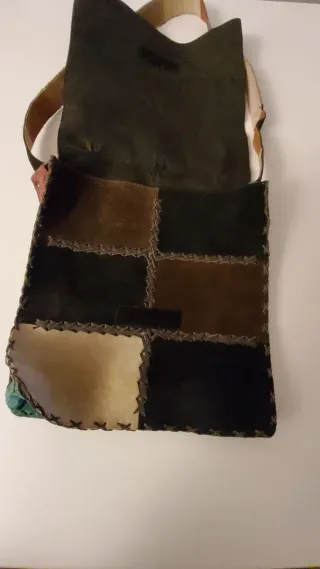 Tracolla patchwork pelle multicolore