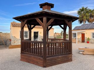 Gazebo con pergola in legno per esterni 3,5 metri x3,5