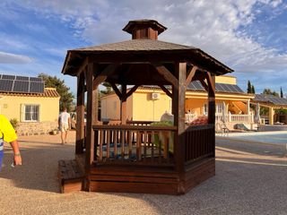 Gazebo con pergola in legno per esterni 3,5 metri x3,5