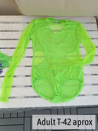 Disfraz salsa flecos verde y lila (2 uds.)