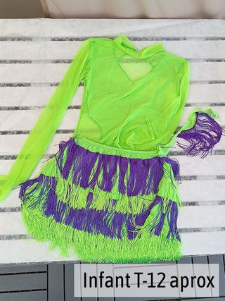 Disfraz salsa flecos verde y lila (2 uds.)