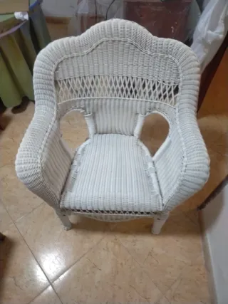 Silla Mimbre Terraza Época Blanca