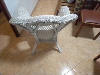 Silla Mimbre Terraza Época Blanca