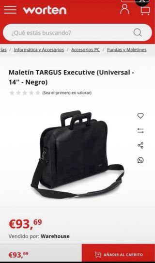 Maletín Targus Negro para Portátil