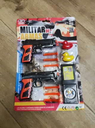 Pistolas de Juguete con Patos y Placa nuevo estren