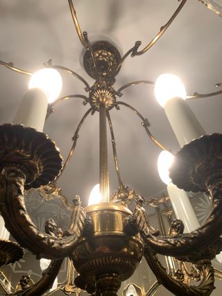 Lámpara de salón Bronce y Cristal