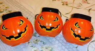 Zucca halloween 3D porta caramelle con manico