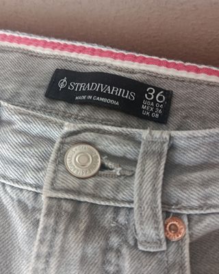 Vaquero gris claro D96 Straight Cropped Flare  36