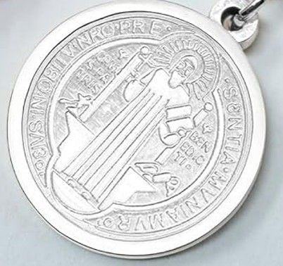 Colgante San Benito Acero | Protección y Fe