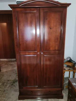 Armario de madera de dos puertas