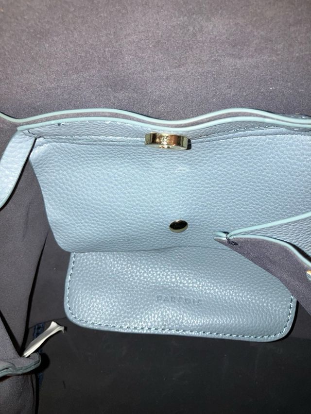 Mochila bolso azul gris con dos asas