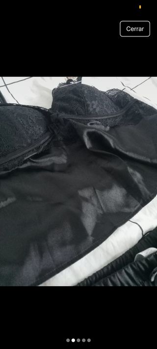 Pijama completo sexy negro XS