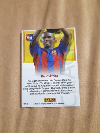 Tarjeta Eto'o Barça Campió Rei d'Africa