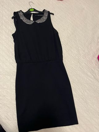Zara Vestito Elegante Nero con Collare
