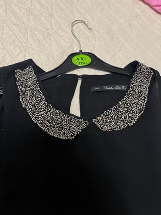 Zara Vestito Elegante Nero con Collare