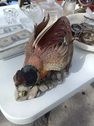 Lote antigüedades: Figura ave y más