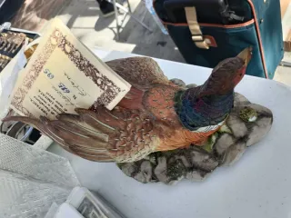 Lote antigüedades: Figura ave y más