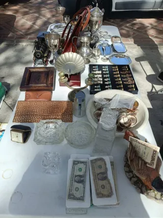 Lote antigüedades: Figura ave y más