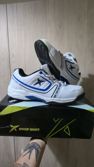 Zapatillas Drop Shot Padel Blancas y Azules