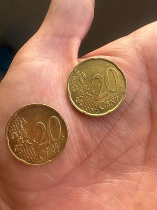 Moneda 20 céntimos Euro Italia MAC 2002