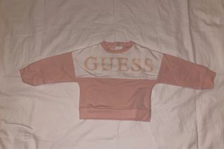 Felpa Guess bambina rosa e bianca