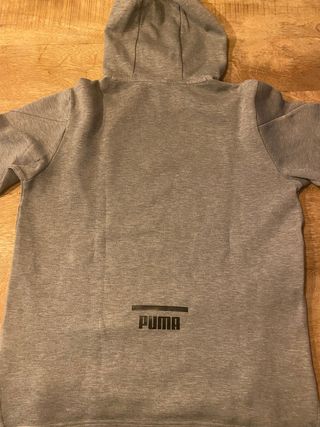 Sudadera Puma Gris con Capucha y Cremallera