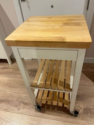Carrito Mesa auxiliar cocina madera.