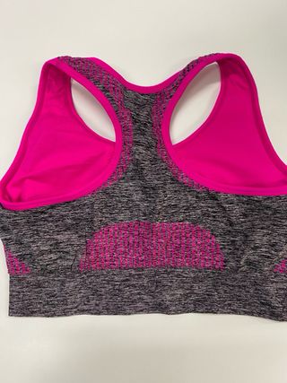 Top deportivo M gris y rosa