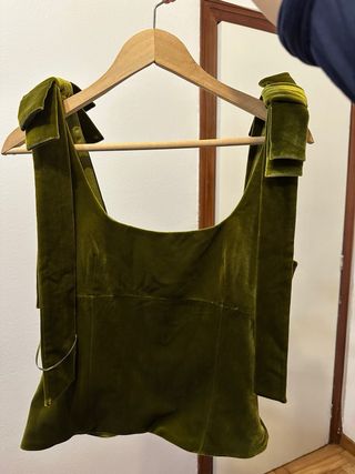 Blusa Zara Verde Oliva Talla S