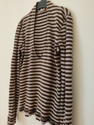 Liu Jo Maglia Righe Cotone Beige/Marrone