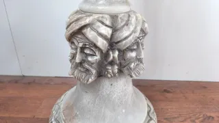COLUMNA PEDESTAL PIE MACETERO ALABASTRO ANTIGUO