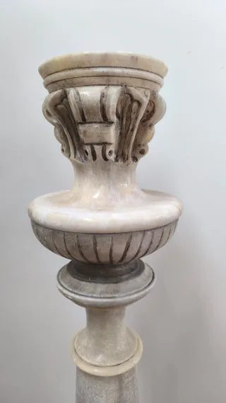 COLUMNA PEDESTAL PIE MACETERO ALABASTRO ANTIGUO