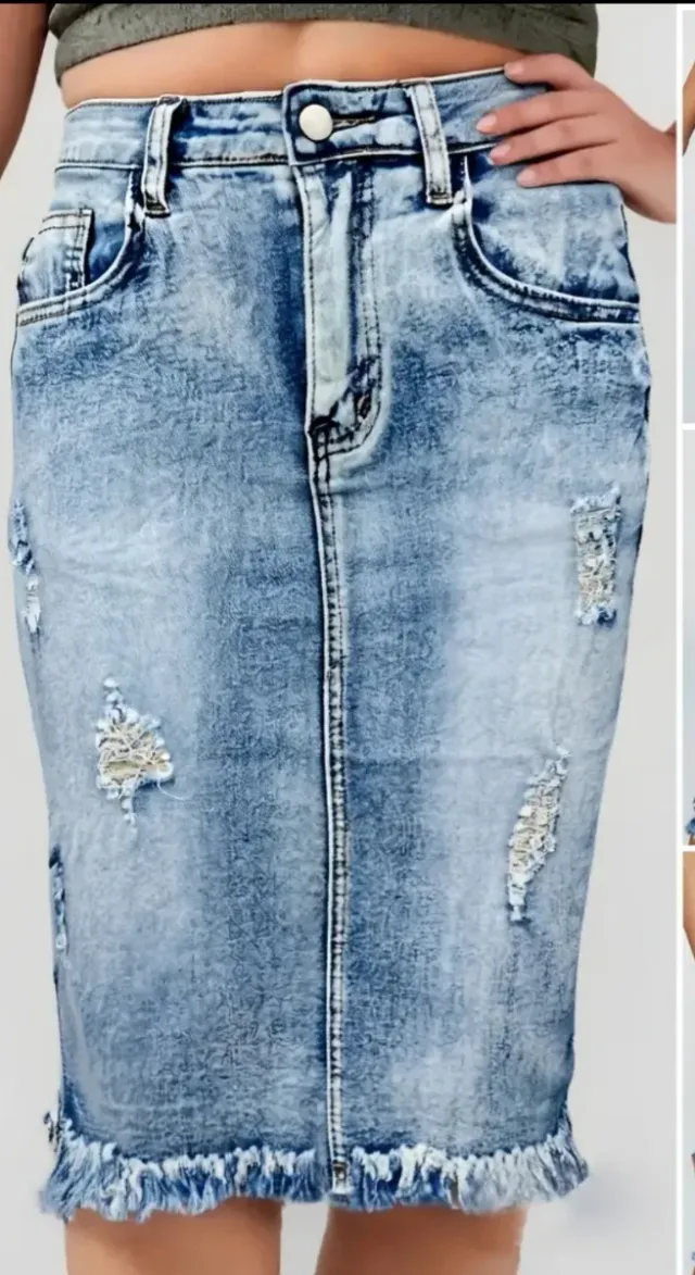 Gonna jeans elasticizzata L