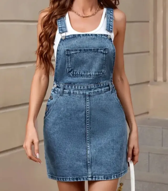 Salopette in denim taglia L