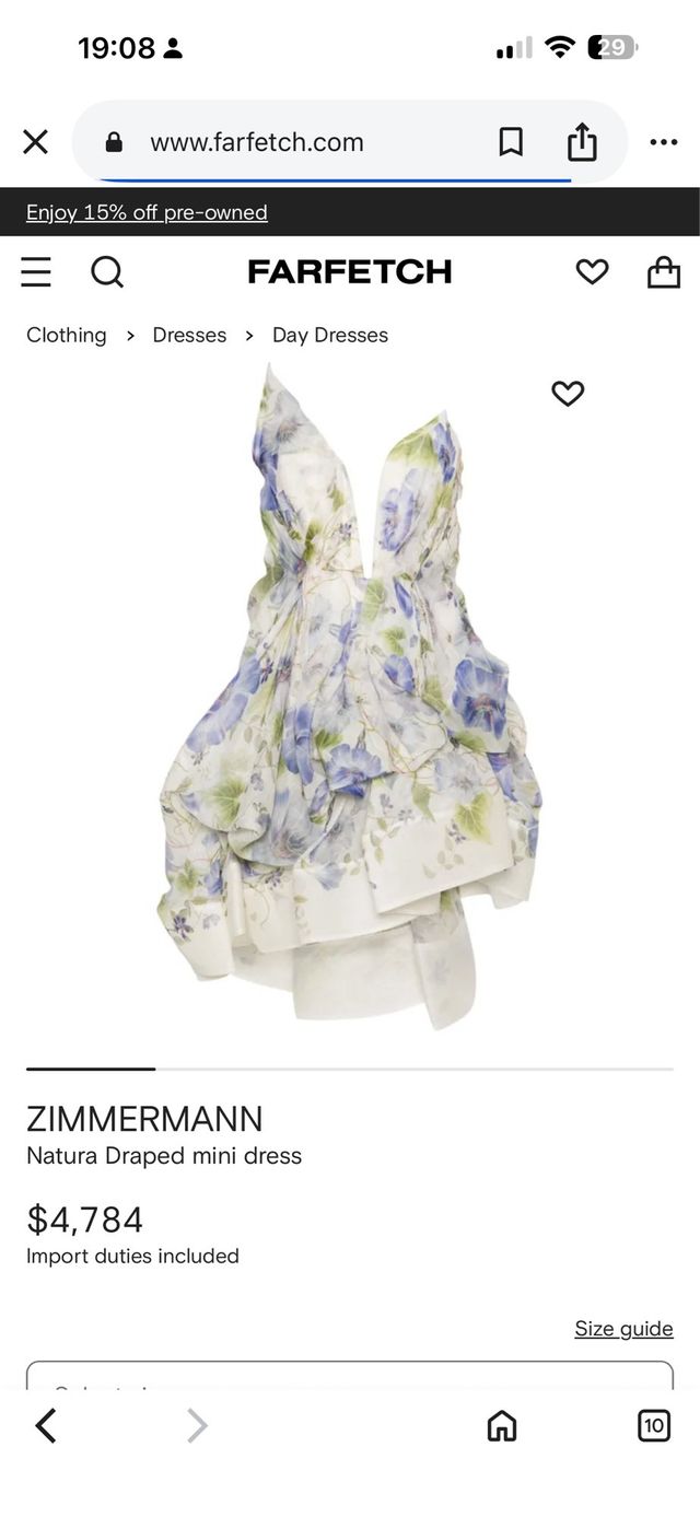 Vestido Zimmermann Natura Mini Dress