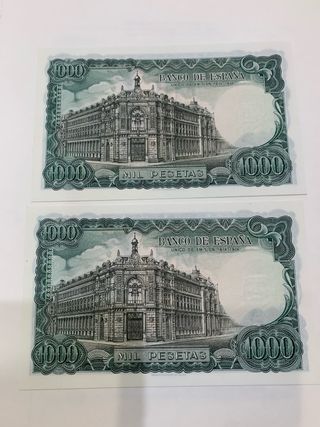 2 Billetes 1000 Pesetas 1971 Pareja Correlativa SC