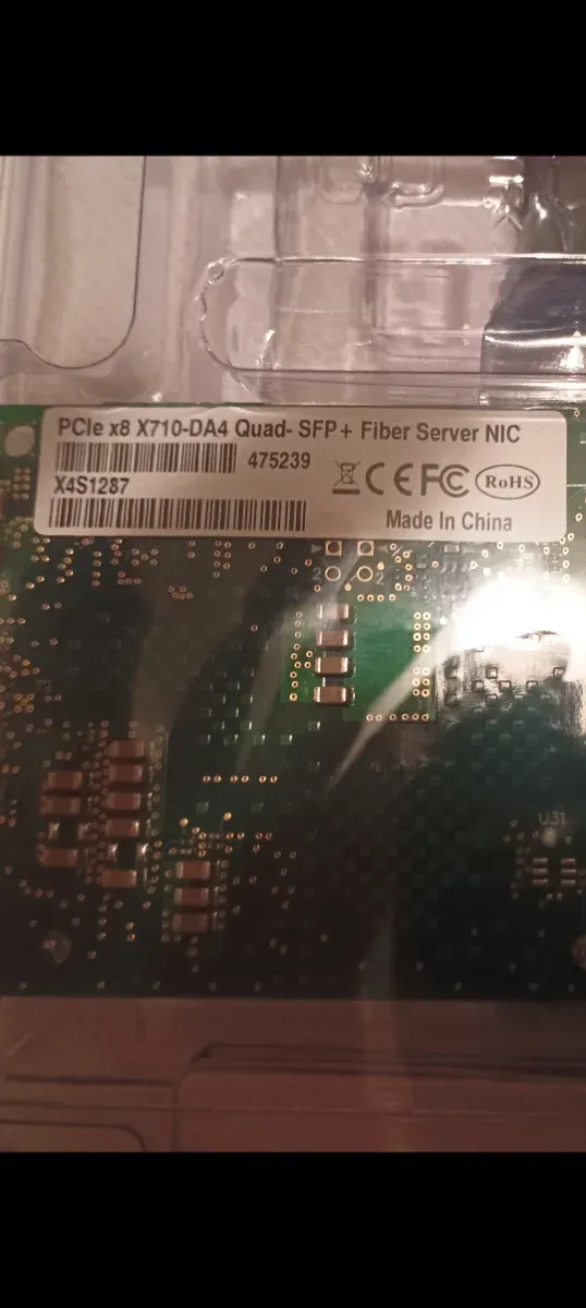 Tarjeta Red PCIe 3.0 X8 10Gb 4 Puertos SFP+