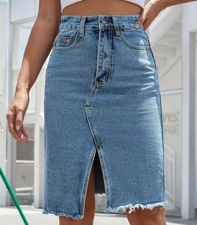 Gonna jeans elastica taglia L