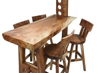 Barra de bar de madera maciza