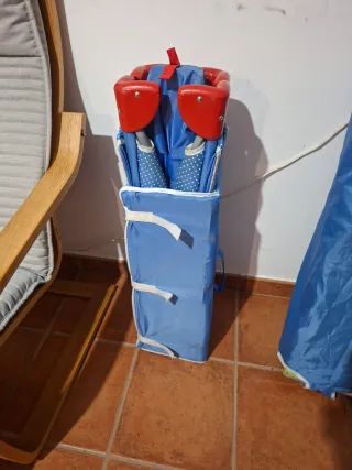 Cuna de viaje plegable azul