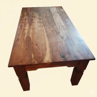Mesa de café de madera maciza estilo clásico