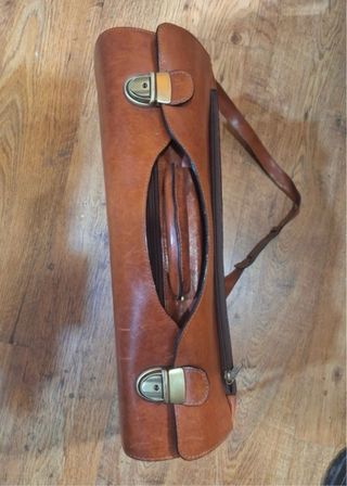 Maletín de cuero marrón. Vintage 