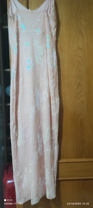 Vestido fiesta lentejuelas rosa