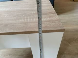 Mesa de centro elevable Blanco-Madera