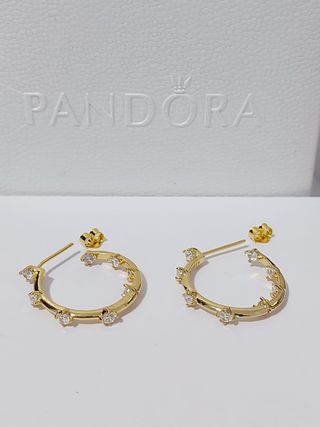 Pendientes Aro Pandora Dorados con Circonitas